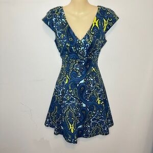 Plenty Dresses by Tracy Reese Paisley Capsleeve Fit & Flare size 2